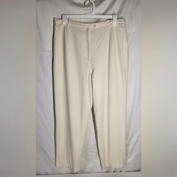 Vintage Pendleton Virgin Wool Lined White Pants Size 16 Hi-Rise Straight Leg - Picture 3 of 16